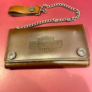 Harley Davidson chain biker wallet leather